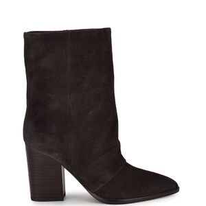 Nine West Dark Brown Suede Heeled Boots size 10M